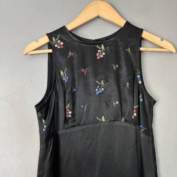 90s Y2K XOXO Satin Babydoll Dress Embroidered Sundress Floral size 0/2 XS - Picture 3 of 12